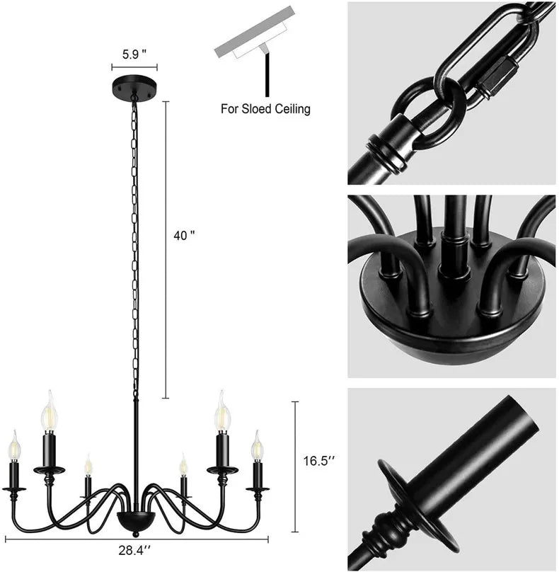 Retro Loft Living Room Chandelier