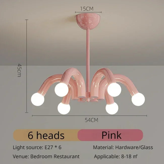 Nordic Minimalist Ceiling Chandelier French Cream Style Led Hanging Lamp for Children's Room Bedroom Home Decor Lighting Fixture