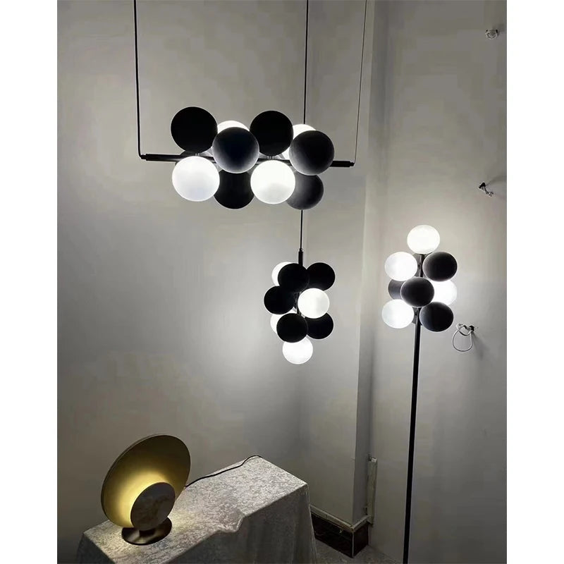 Nordic Light Luxury Designer Flannelette Ball Chandelier