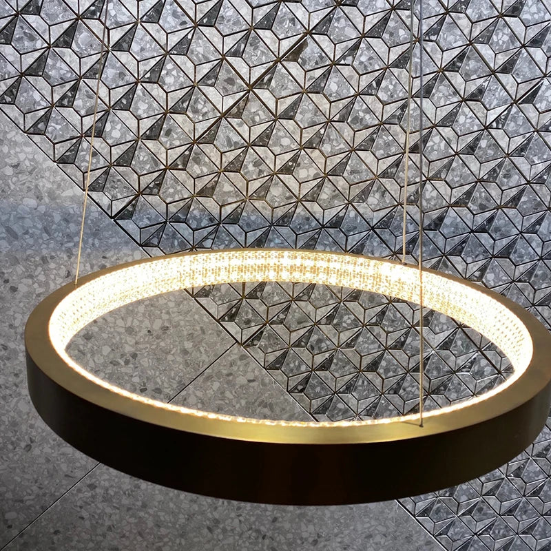 Phube Brass Ring Pendant Lamp Modern Pendant Light For Living Room Hanging lamp Hall Lobby Ceiling lamp Hanging Light Fixtures