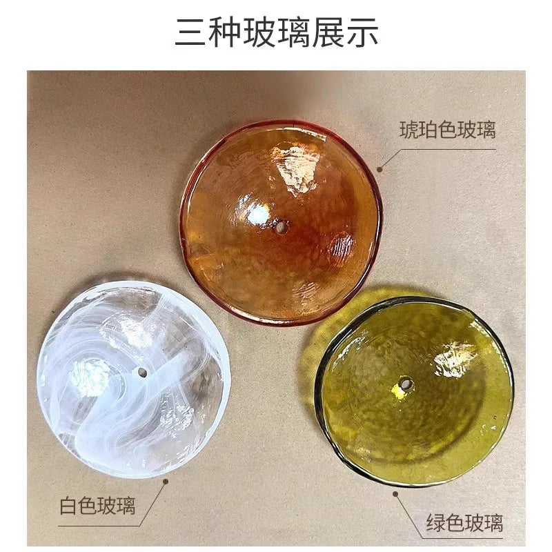 French Murano retro brown glass living room pendant light