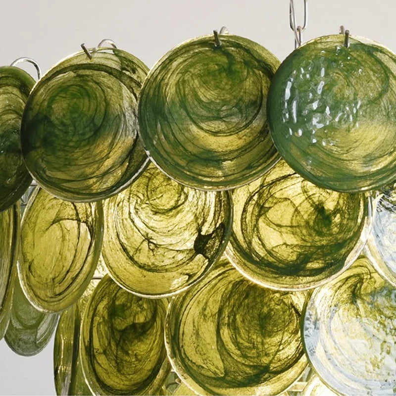 Murano Dark Green Glass Pendant Light