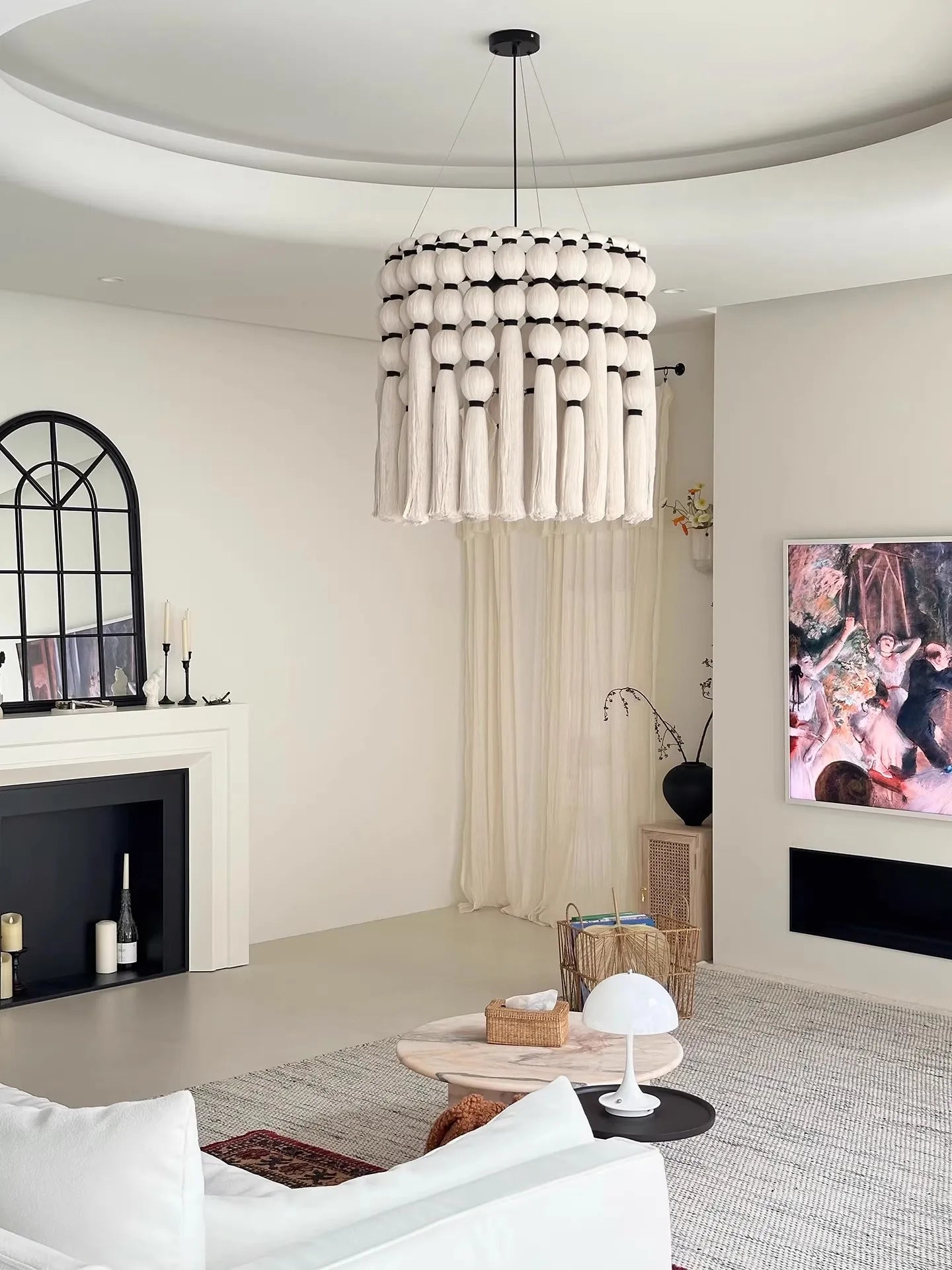 French retro creative tassel lighting fixtures living room lights