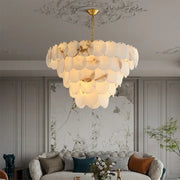 Natural Marble LED Dimmable Ceiling Chandelier