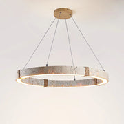 natural travertine Ring Pendant Light wabi-sabi Stone Chandelier