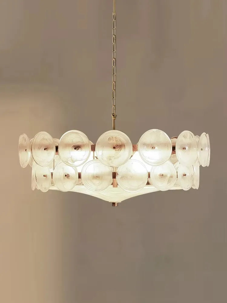 French Murano retro brown glass living room pendant light