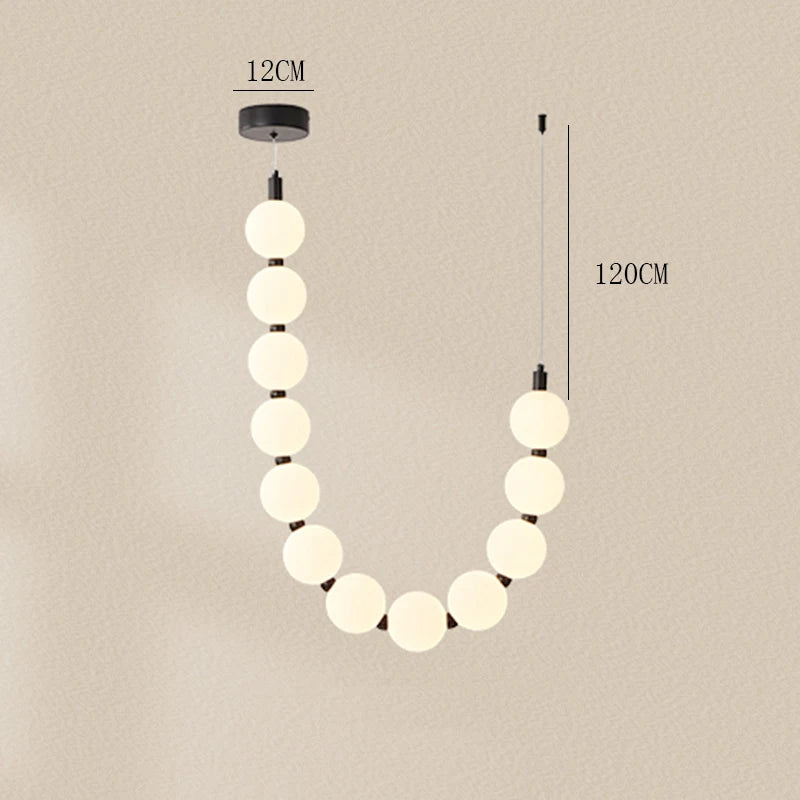 Modern minimalist white glass living room LED pendant light