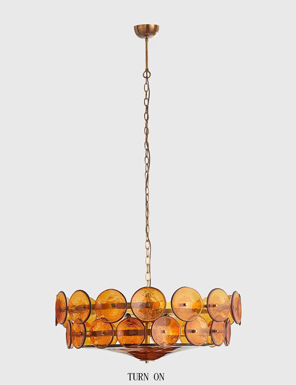 French Murano retro brown glass living room pendant light