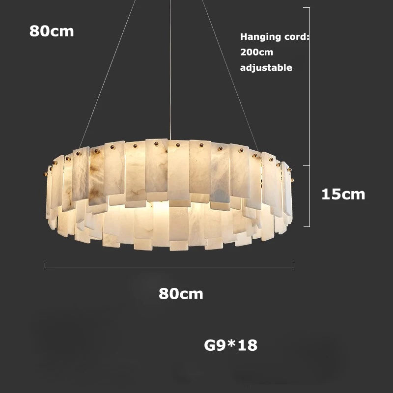Layered Alabaster Statement Chandelier