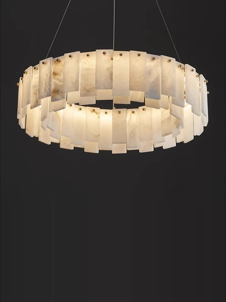 Layered Alabaster Statement Chandelier