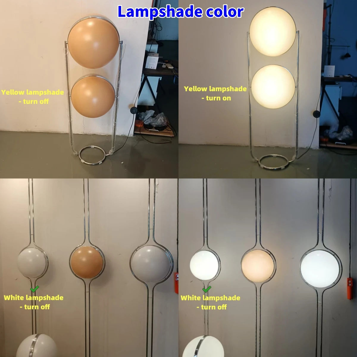chrome metal white acrylic ball floor lamp