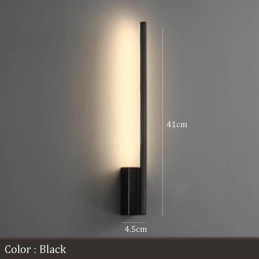 Modern Minimalist Brass Wall Sconces LED 4000K Wall Lamp for Bedroom Bedside Long Wall Light Home Decor Black Wall Lighting