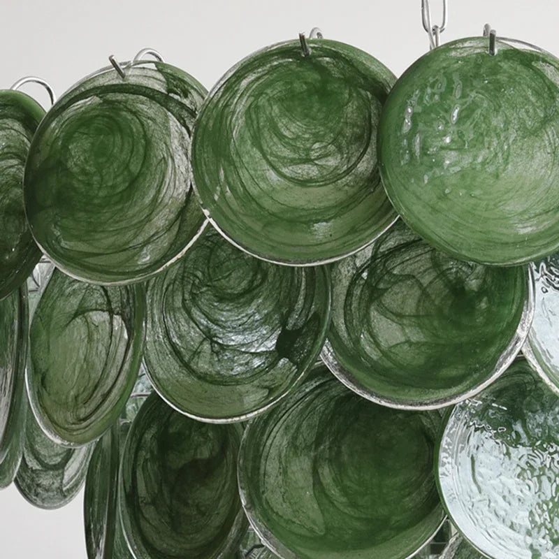 Murano Dark Green Glass Pendant Light