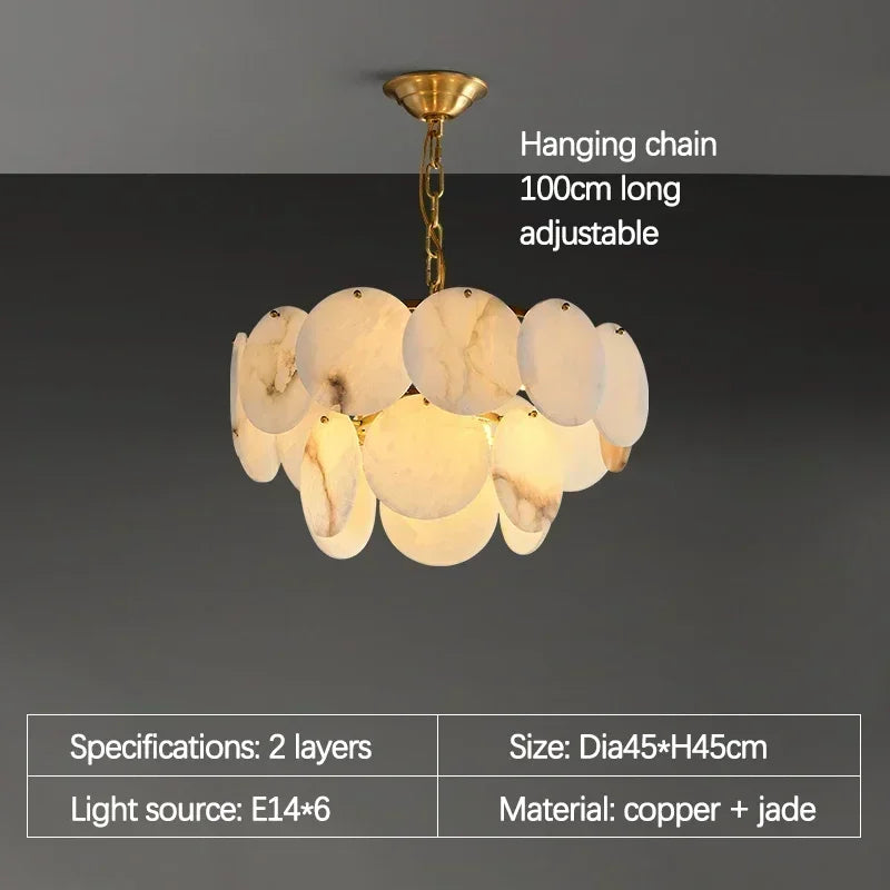 Natural Marble LED Dimmable Ceiling Chandelier