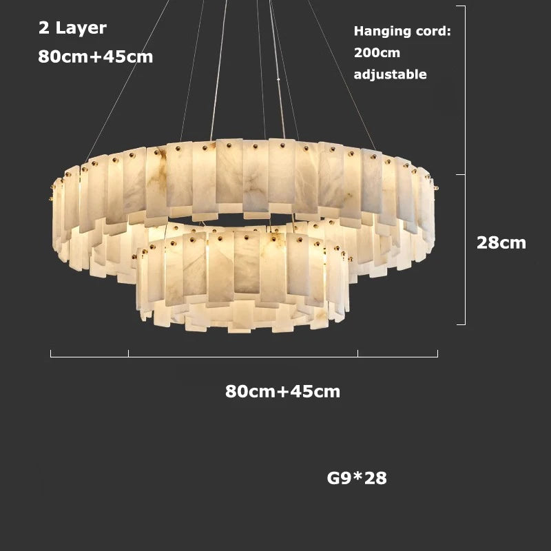 Layered Alabaster Statement Chandelier