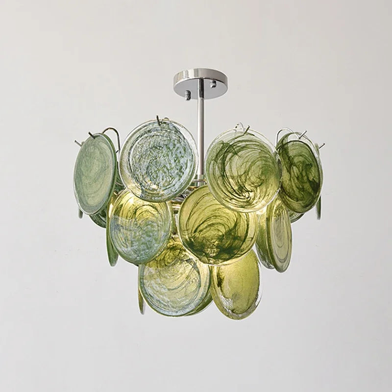 Murano Dark Green Glass Pendant Light