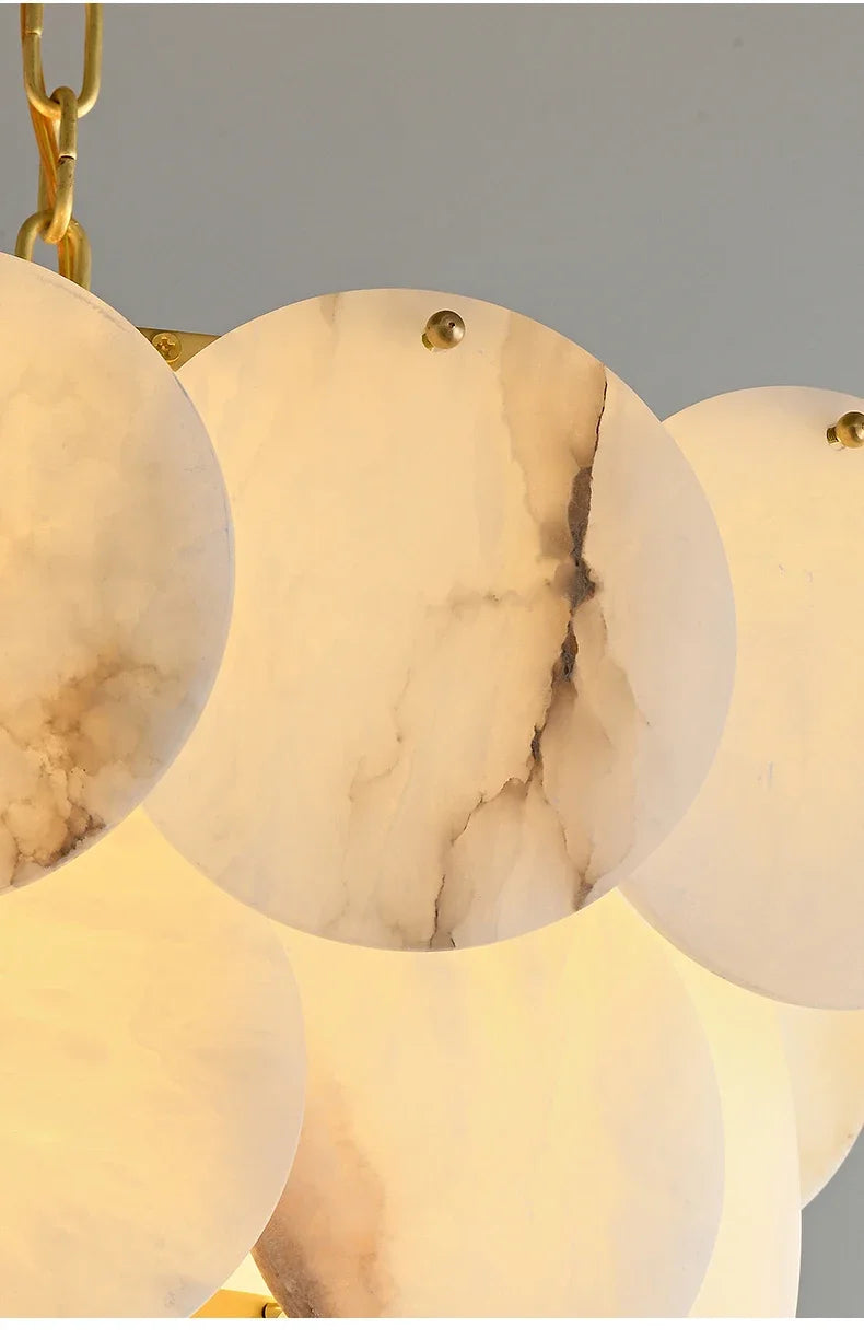 Natural Marble LED Dimmable Ceiling Chandelier