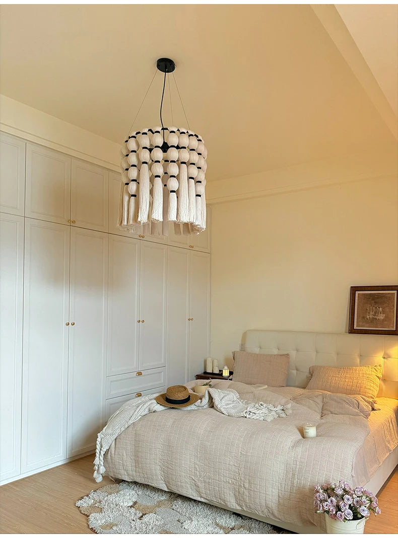 French retro tassel pendant light