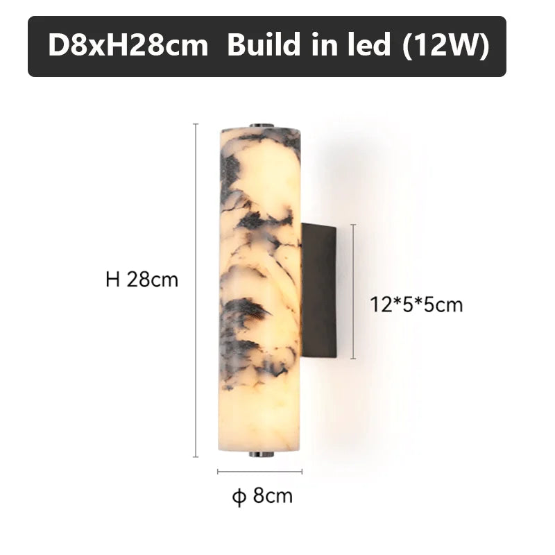 New Italian-style black marble wall lamp