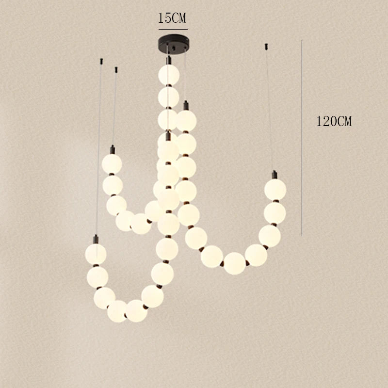 Modern minimalist white glass living room LED pendant light