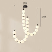 Modern minimalist white glass living room LED pendant light