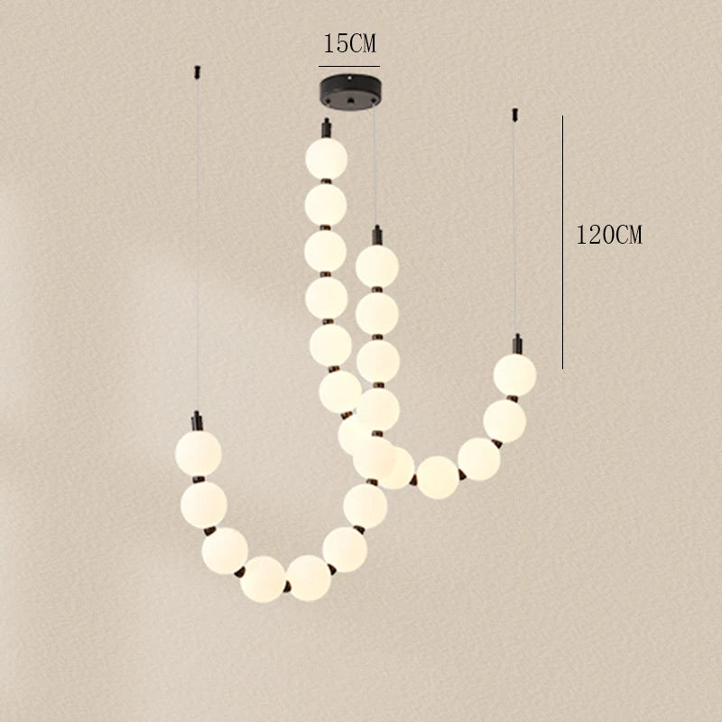 Modern minimalist white glass living room LED pendant light