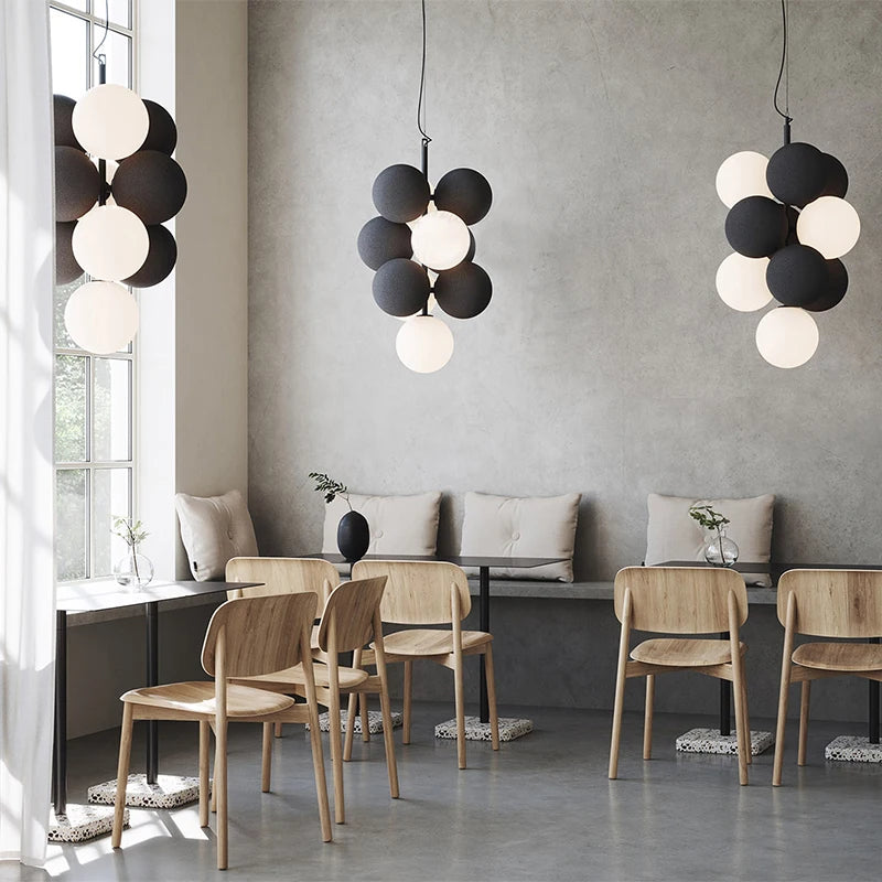 Nordic Light Luxury Designer Flannelette Ball Chandelier