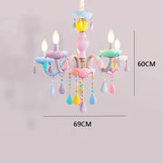 Crystal Chandelier Children Room Macaron Color Candle Lamp Lustre Cristal Creative Fantasy Girl Princess Luminaire Light