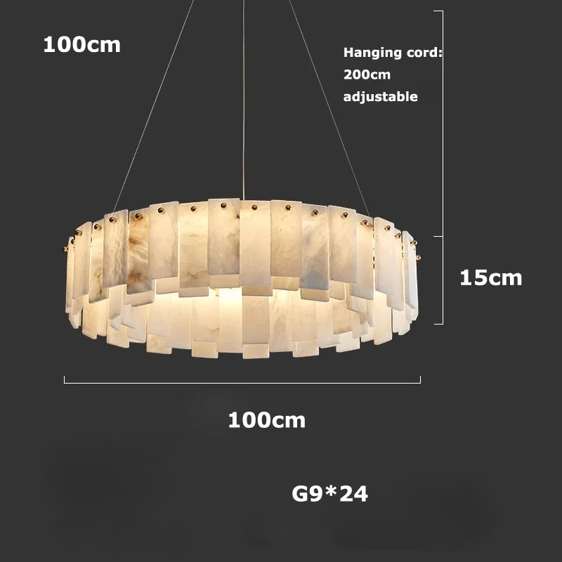 Layered Alabaster Statement Chandelier