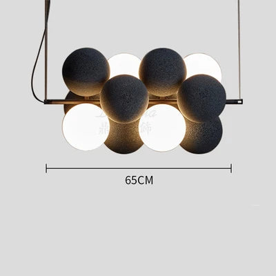 Nordic Light Luxury Designer Flannelette Ball Chandelier