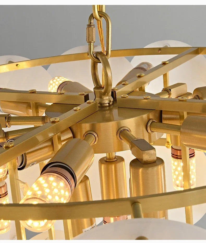 Natural Marble LED Dimmable Ceiling Chandelier