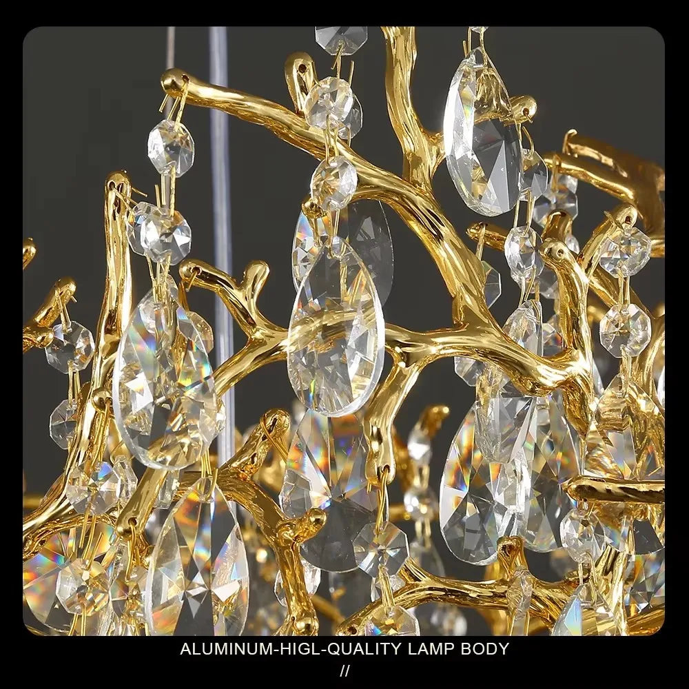 Branch shaped crystal living room chandelier