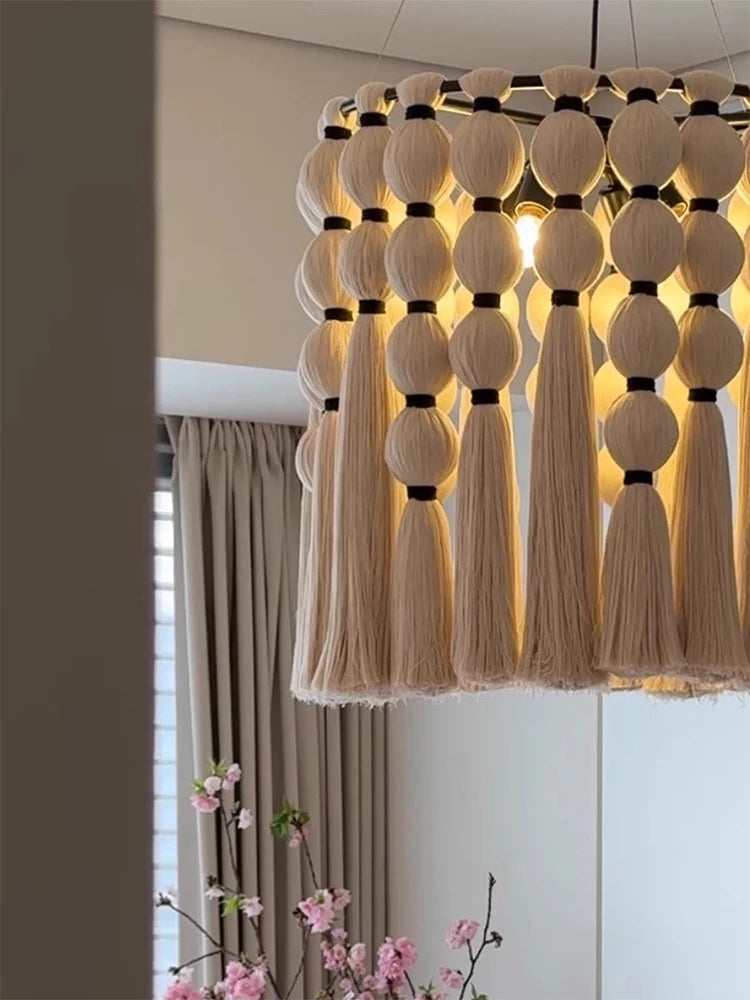 French retro creative tassel lighting fixtures living room lights