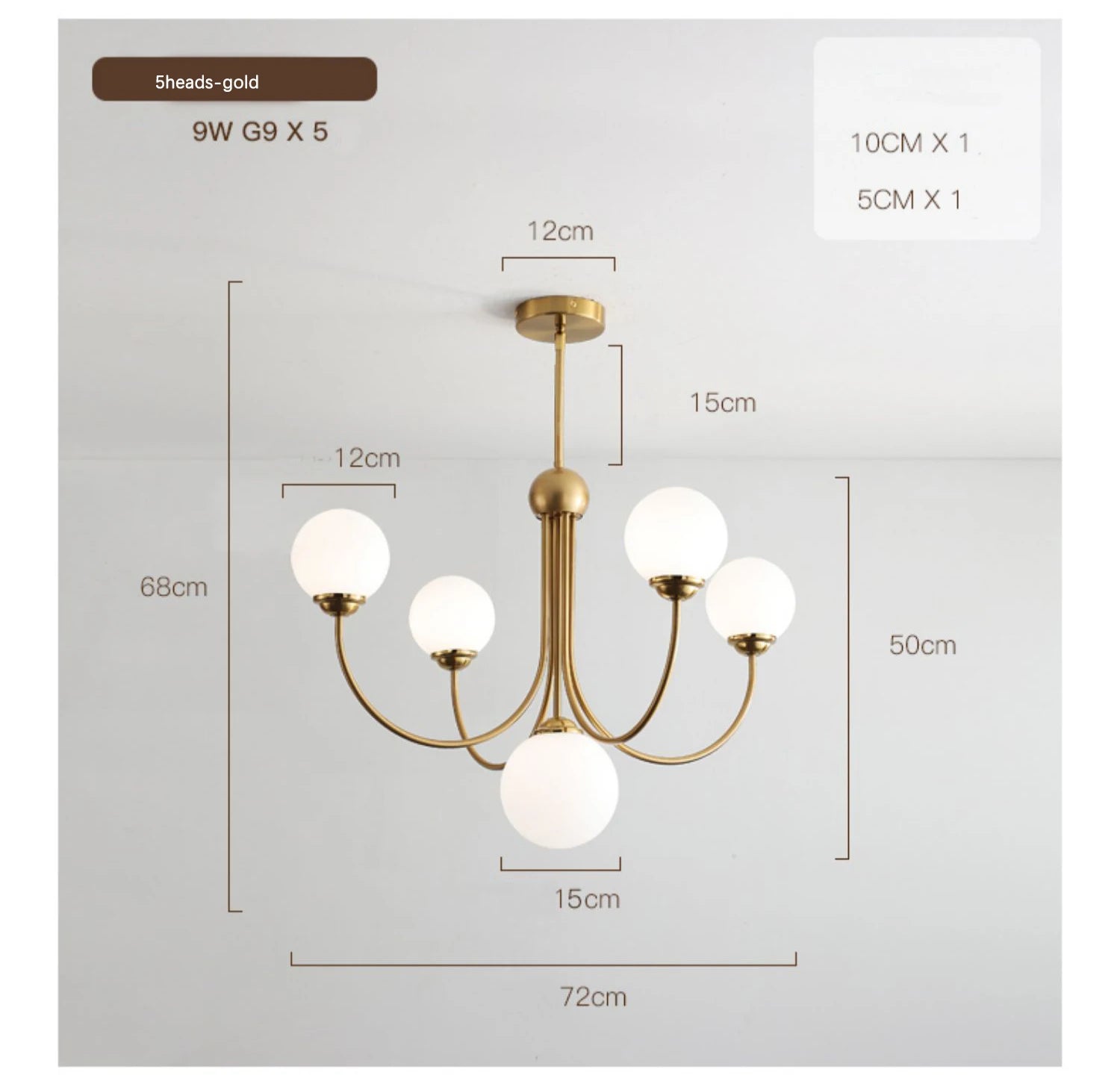 luxury Gold sputnik chandelier