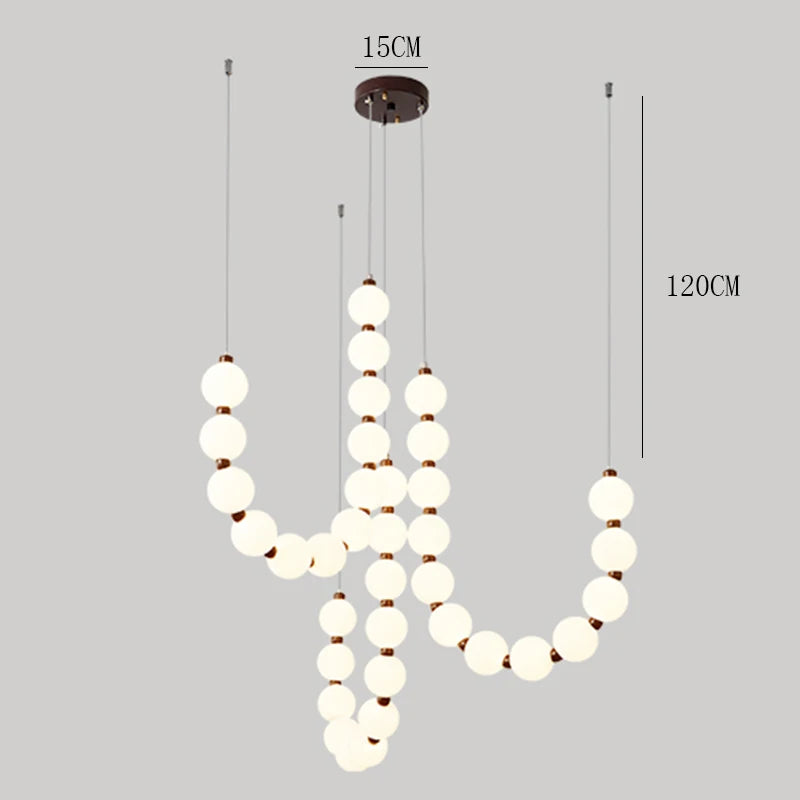 Modern minimalist white glass living room LED pendant light