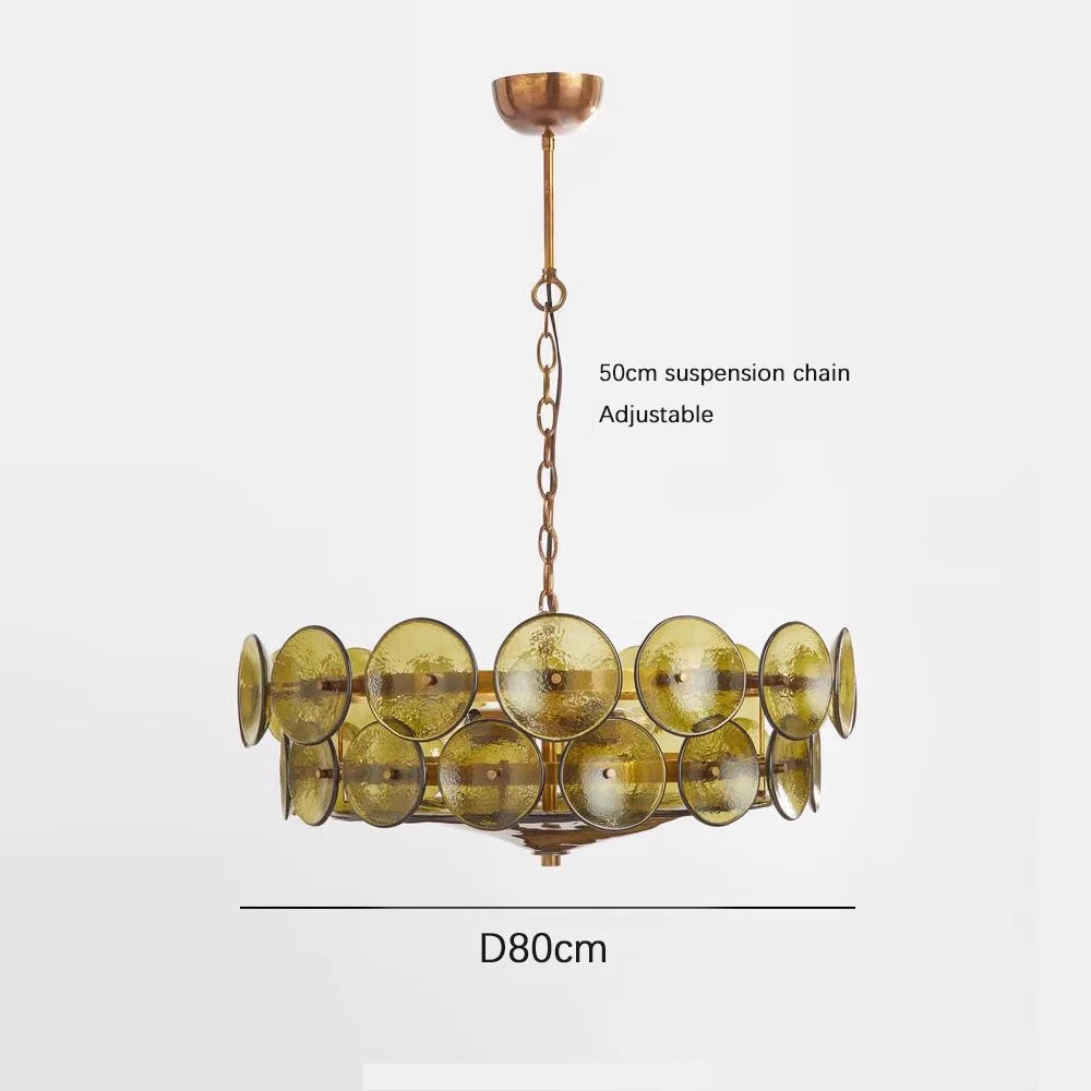 French Murano retro brown glass living room pendant light
