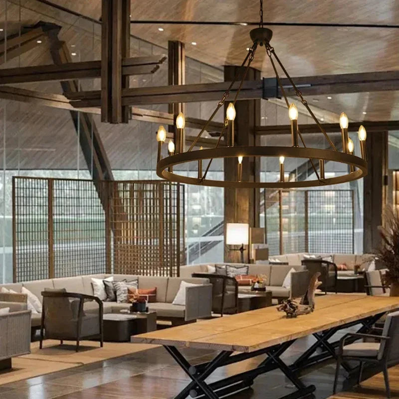 Copper retro industrial style Chandelier