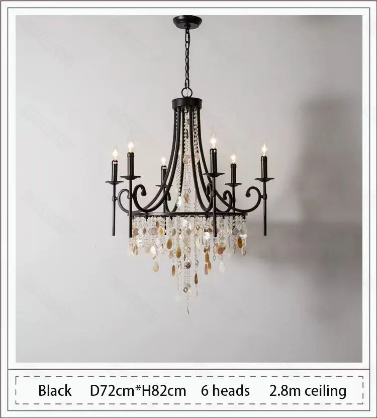 American style duplex crystal chandelier villa living room staircase light