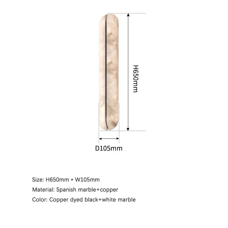 Spanish Natural Marble &amp Solid Copper Wall Sconce