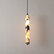 Luxury Black Cylinder Natural Stone Pendant Lamp