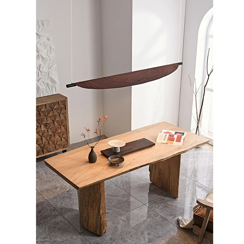 Japanese style wood grain restaurant tea room pendant light