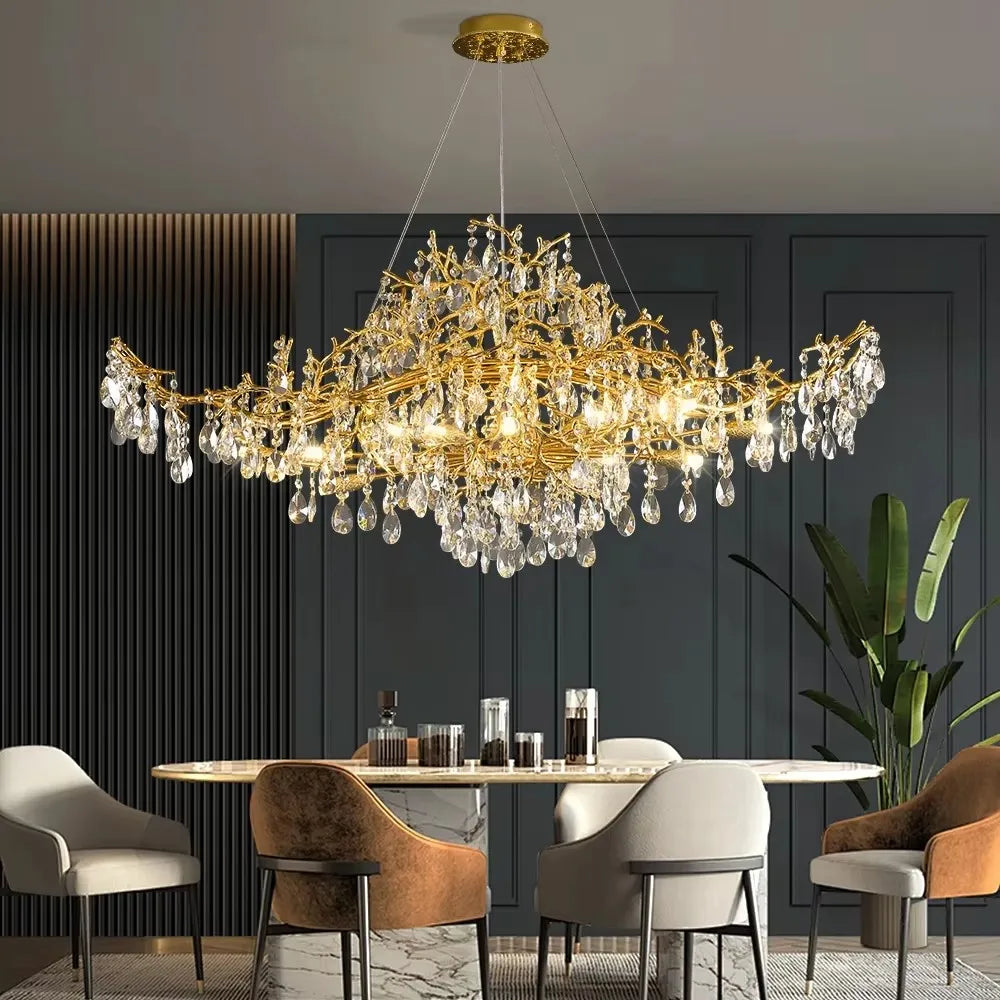Branch shaped crystal living room chandelier