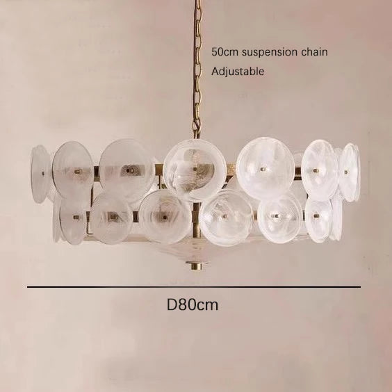 French Murano retro brown glass living room pendant light