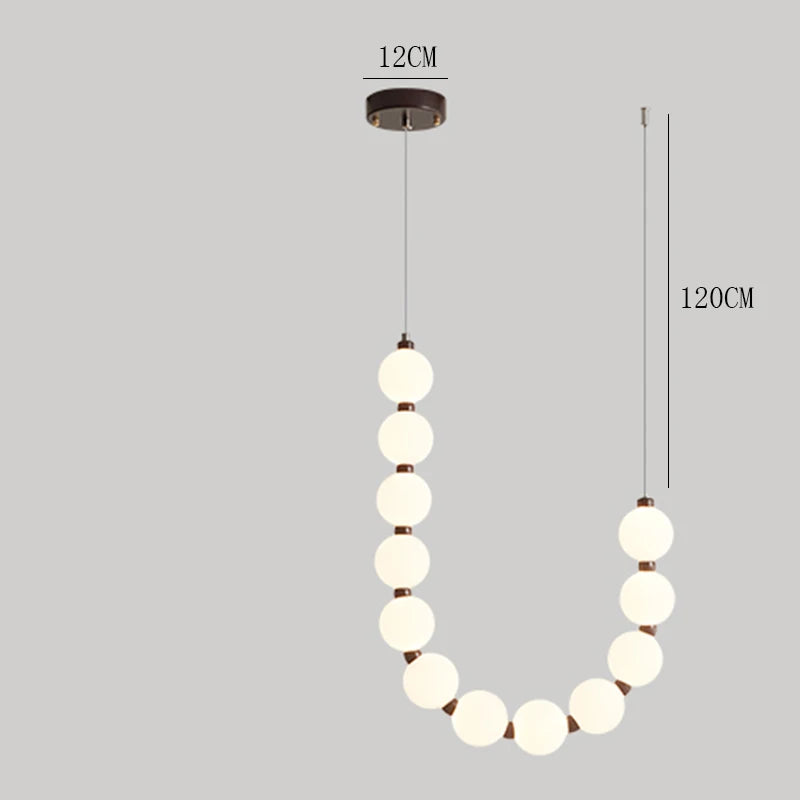 Modern minimalist white glass living room LED pendant light
