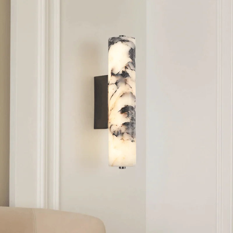 New Italian-style black marble wall lamp