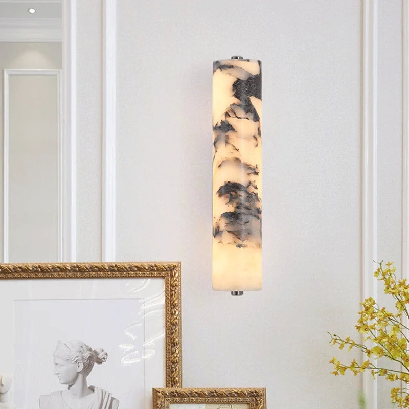 New Italian-style black marble wall lamp