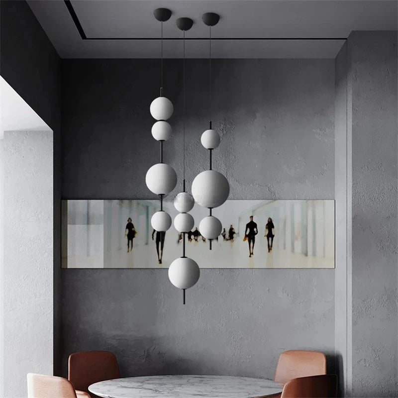 Nordic modern minimalist creative glass chandelier