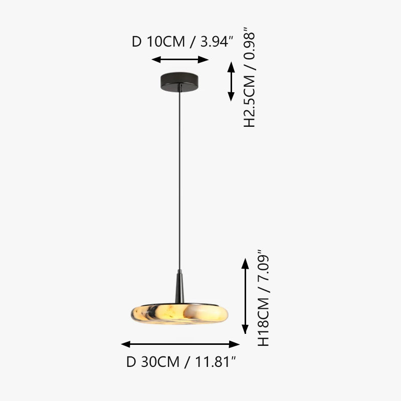 Obsidian Luxury Marble Single Pendant Light