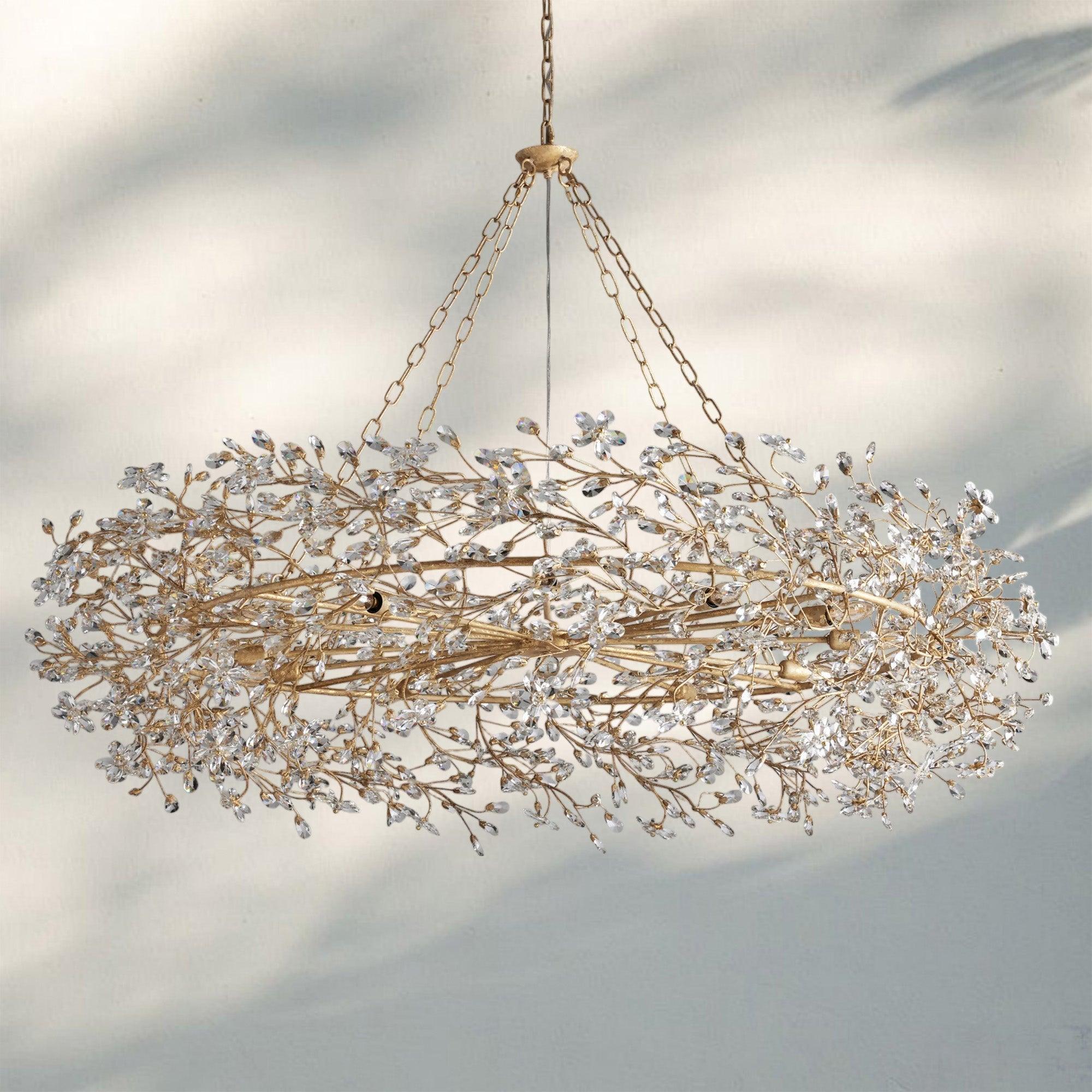 Fiore Crown Crystal Branch Chandelier 39" 48" 60“