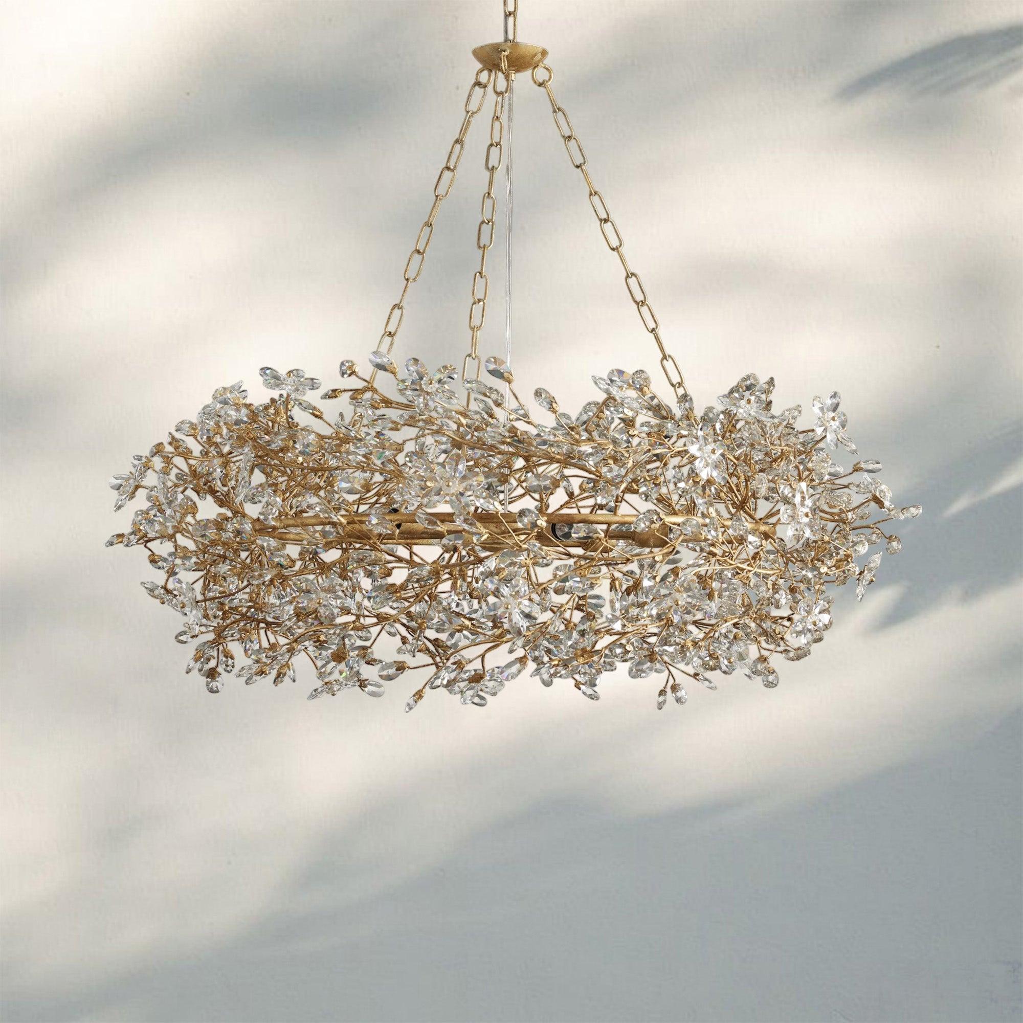 Fiore Crown Crystal Branch Chandelier 39" 48" 60“